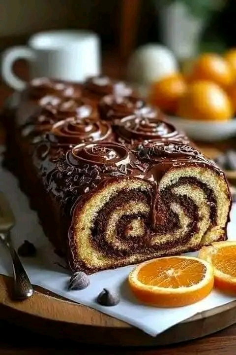 كيك البرتقال بالشوكولاتة